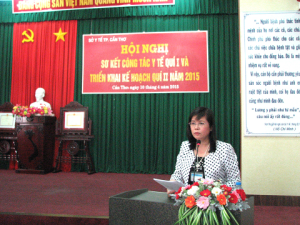 BS.CKII Bùi Thị Lệ Phi, Giám đốc Sở Y tế, phát biểu chỉ đạo tại hội nghị.