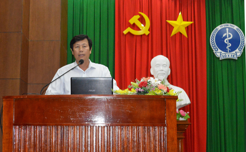 BS.CKII Cao Minh Chu, Phó Giám đốc Sở Y tế, phát biểu khai mạc.
