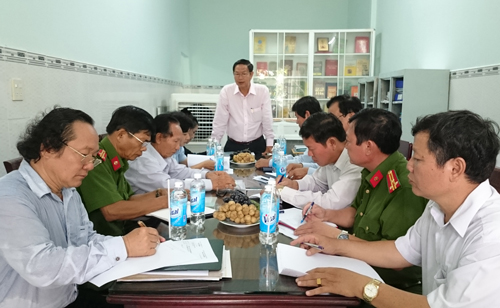 Ông Lê Văn Tâm, Phó Chủ tịch Thường trực UBND thành phố, phát biểu chỉ đạo tại buổi làm việc với cơ sở Cai nghiện ma túy Tấn Hưng.