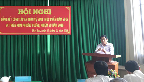 Ông Nguyễn Thanh Danh, Chủ tịch UBND huyện Thới Lai phát biểu chỉ đạo