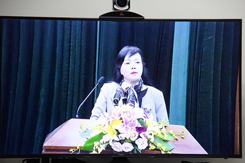 Bộ trưởng Bộ Y tế Nguyễn Thị Kim Tiến phát biểu tại hội nghị. Ảnh: Hương Giang