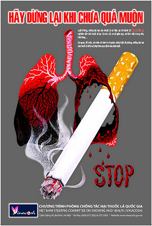 Áp phích truyền thông phòng chống tác hại thuốc lá của Chương trình phòng chống tác hại thuốc lá quốc gia