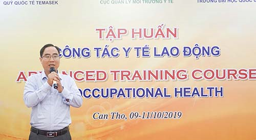Thạc sĩ Lâm Hoàng Dũng, Phó Giám đốc Trung tâm Kiểm soát bệnh tật TP Cần Thơ phát biểu khai mạc.