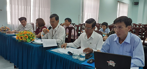 BS.CKII Nguyễn Minh Thắng, Giám đốc Trung tâm Y tế quận Ninh Kiều phát biểu đóng góp trong cuộc họp Hội đồng nghiệm thu đề tài nghiên cứu khoa học (NCKH) cấp cơ sở năm 2019