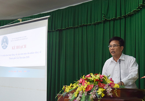 BS.CKII Lý Ngọc Trung, Phó Giám đốc Trung tâm Kiểm soát bệnh tật thành phố phát biểu khai mạc hội nghị.
