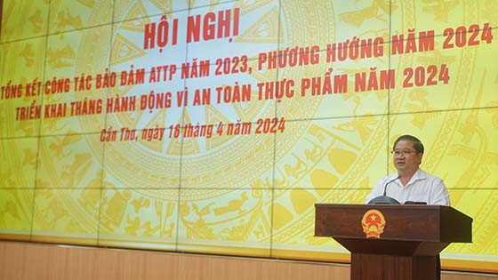 Ông Trần Việt Trường, Chủ tịch UBND thành phố phát biểu chỉ đạo.