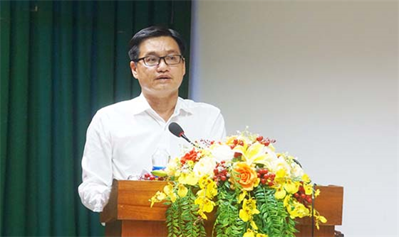 Đồng chí Nguyễn Minh Tâm, Bí thư Đảng ủy Khối, phát biểu chỉ đạo.